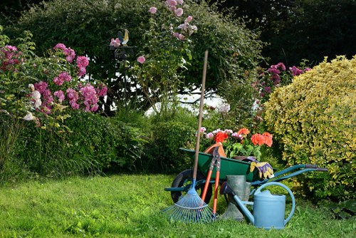 Landscaping in Welling with a neatly designed garden and patio